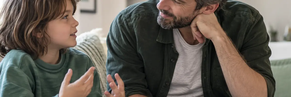 A father giving his child his full attention