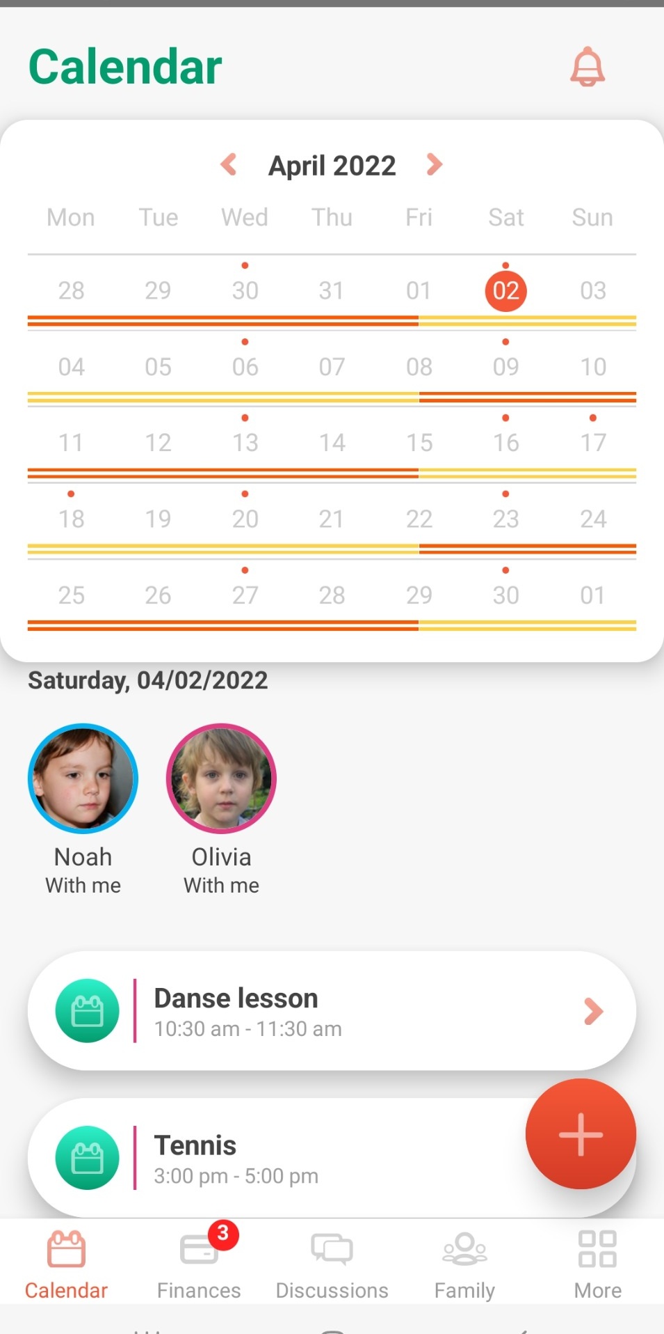 2houses calendar mobile application